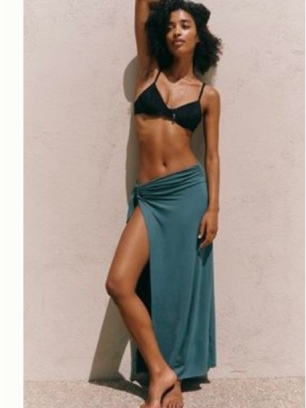 Celadine Teal Sarong-Style Cover-Up